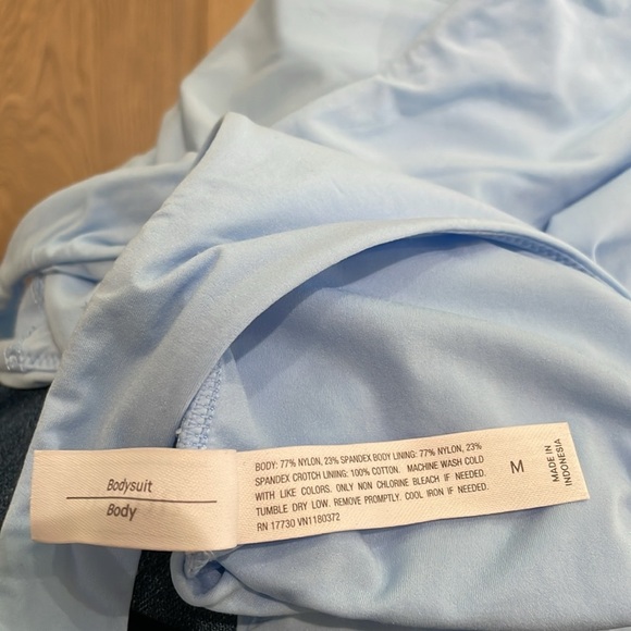 Auden Light Blue 4-Way Stretch Tank Bodysuit Size Medium NWT - Picture 8 of 12